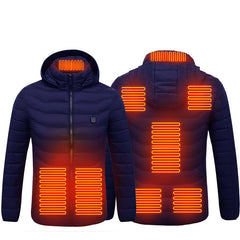 Chaqueta térmica eléctrica acolchada con capucha 9 zonas