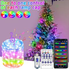 Luces RGB Navideñas con Control Bluetooth y Mando