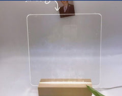 Pizarra Acrílica LED Transparente con Base Iluminada