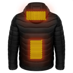Chaqueta térmica eléctrica acolchada con capucha 9 zonas