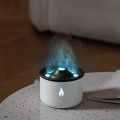 Humidificador Ultrasónico Volcán con Aromaterapia y Efecto Llama