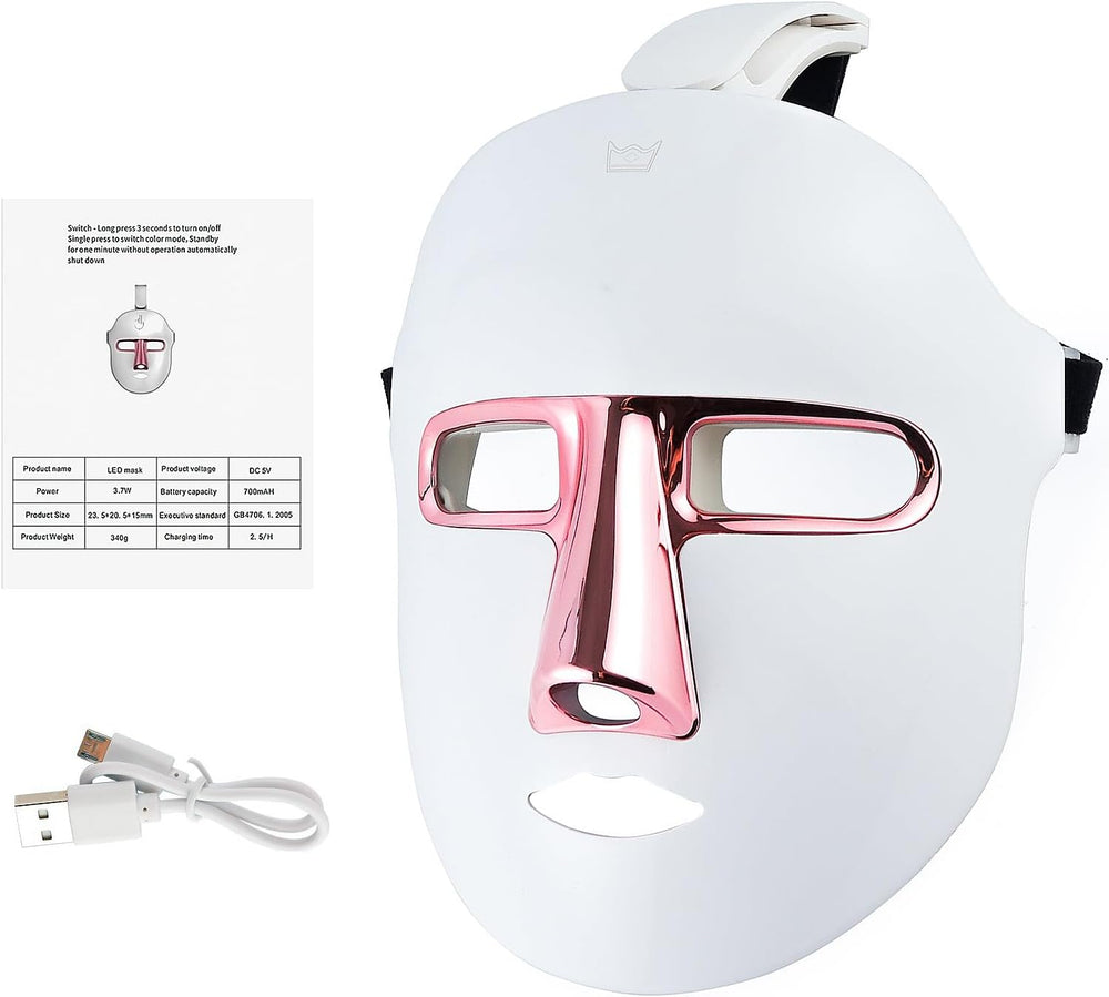 Máscara Facial LED Yearninglife de 7 Colores para Terapia de Luz