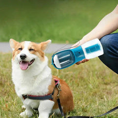 Botella portátil 3 en 1 para mascotas con agua y comida