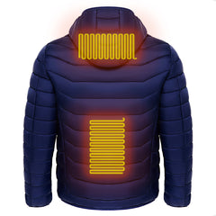 Chaqueta térmica eléctrica acolchada con capucha 9 zonas