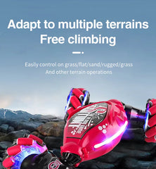 Coche RC acrobático 4WD con control por gestos y LED