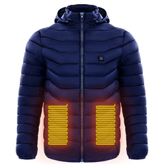 Chaqueta térmica eléctrica acolchada con capucha 9 zonas
