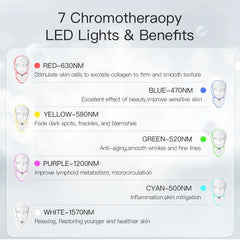 Mascarilla facial LED 7 colores con extensión de cuello