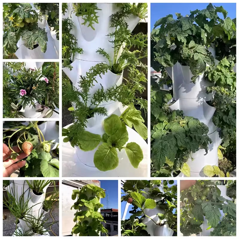 Torre hidropónica vertical 5 niveles para cultivo interior sin suelo