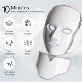 Mascarilla facial LED 7 colores con extensión de cuello