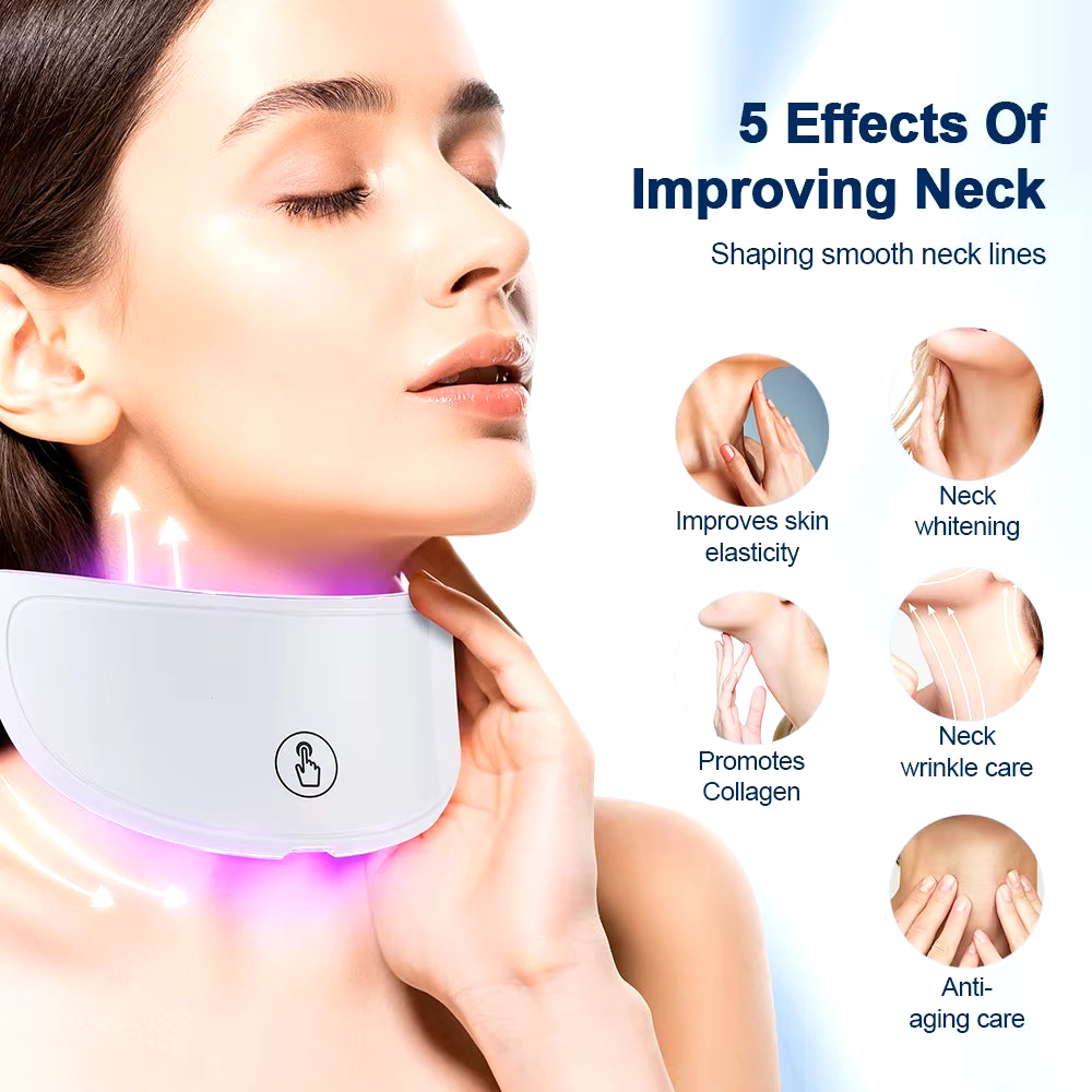 Mascarilla LED para cuello antiedad con terapia lumínica