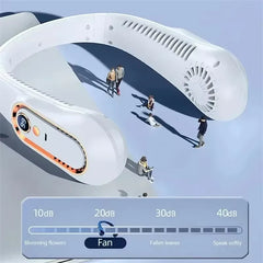 Ventilador portátil de cuello con pantalla LCD y 3 velocidades
