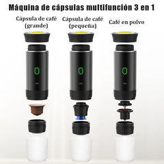 Cafetera portátil eléctrica para cápsulas y café molido