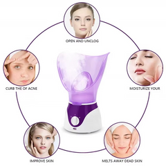 Vaporizador facial eléctrico para limpieza por vapor en casa