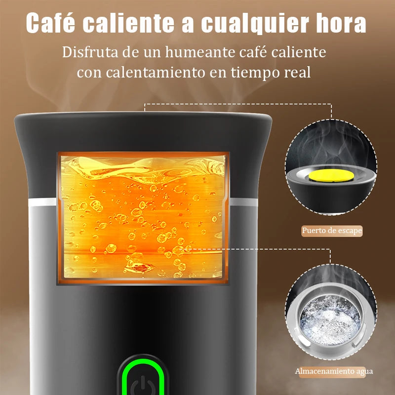 Cafetera portátil eléctrica para cápsulas y café molido