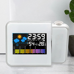 Reloj despertador digital con proyección y clima interior