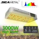 Luz de cultivo LED SEAMETAL 3000W espectro completo con temporizador