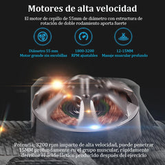 Pistola de masaje muscular eléctrica con control LCD