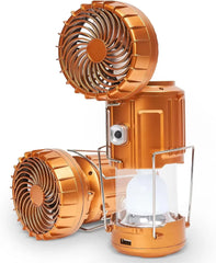 Linterna solar con ventilador y batería recargable 3 en 1