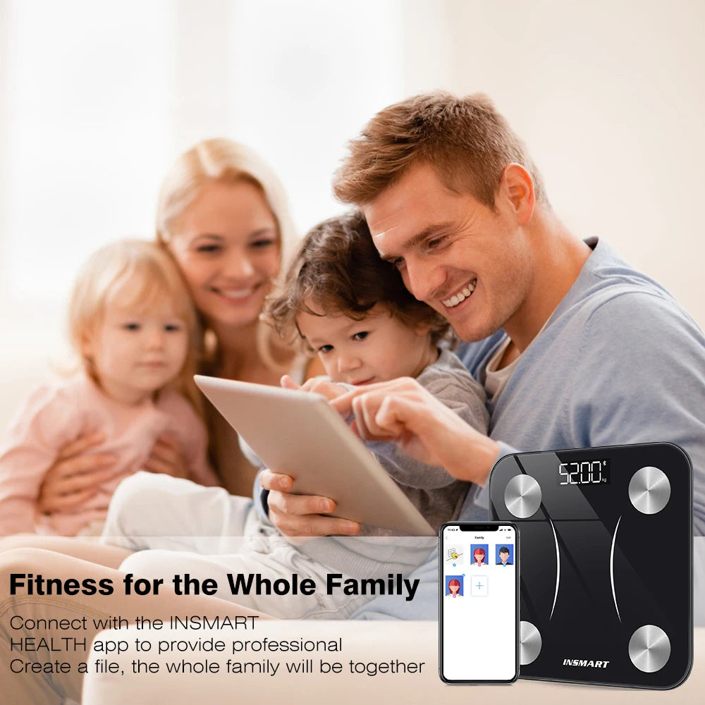 ⚡ Báscula Inteligente INSMART con APP y Análisis Corporal 15 Datos
