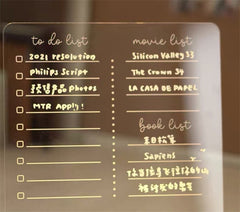 Pizarra Acrílica LED Transparente con Base Iluminada