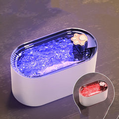 Fuente de Agua 3L para Gatos con Filtro y Luz LED