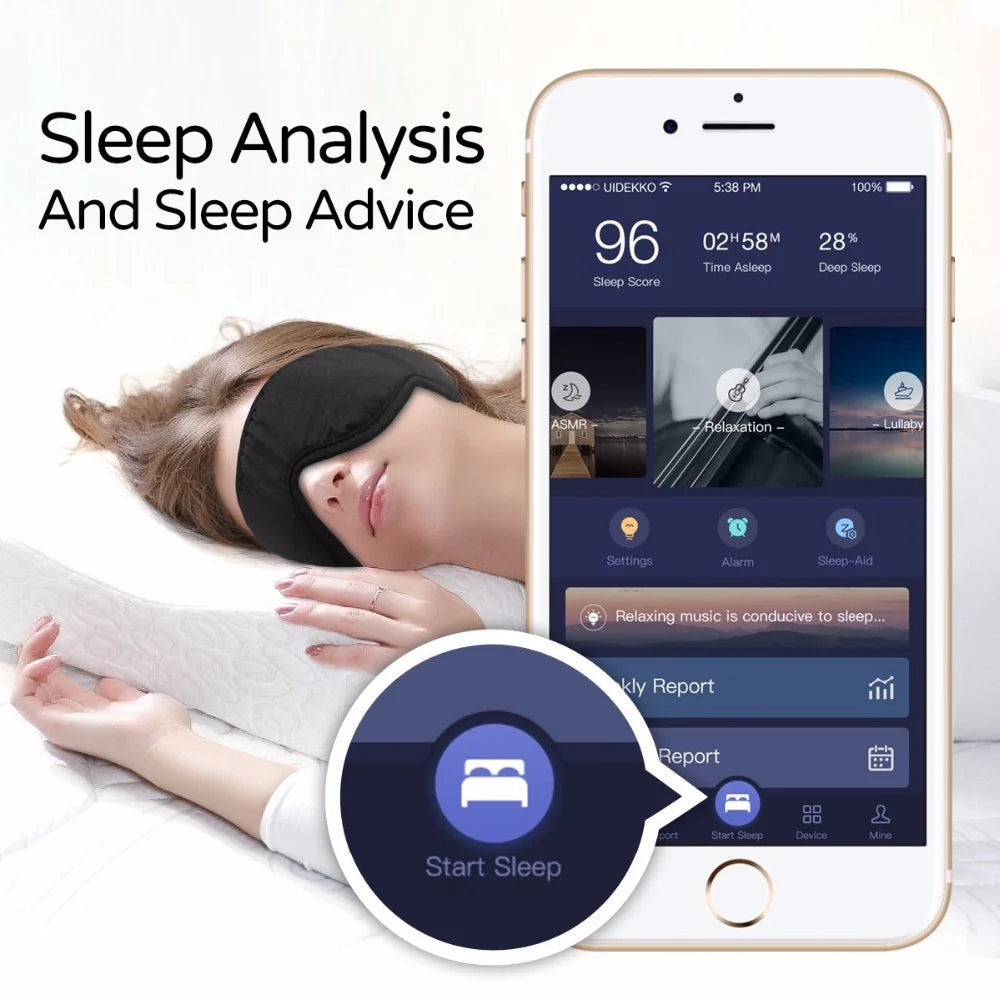 Máscara de Sueño Inteligente con Auriculares Bluetooth | Lavable 🎧