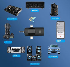 Micrófono inalámbrico 3 en 1 tecnología portátil recargable