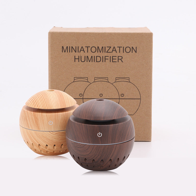 Humidificador USB Efecto Madera con Luz Nocturna LED