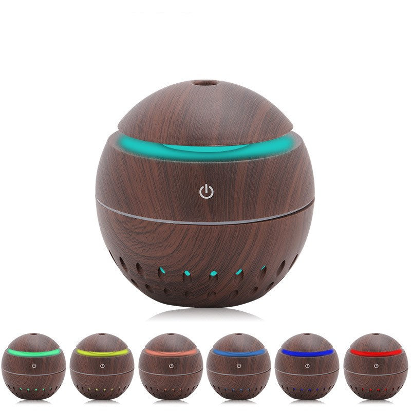 Humidificador USB Efecto Madera con Luz Nocturna LED