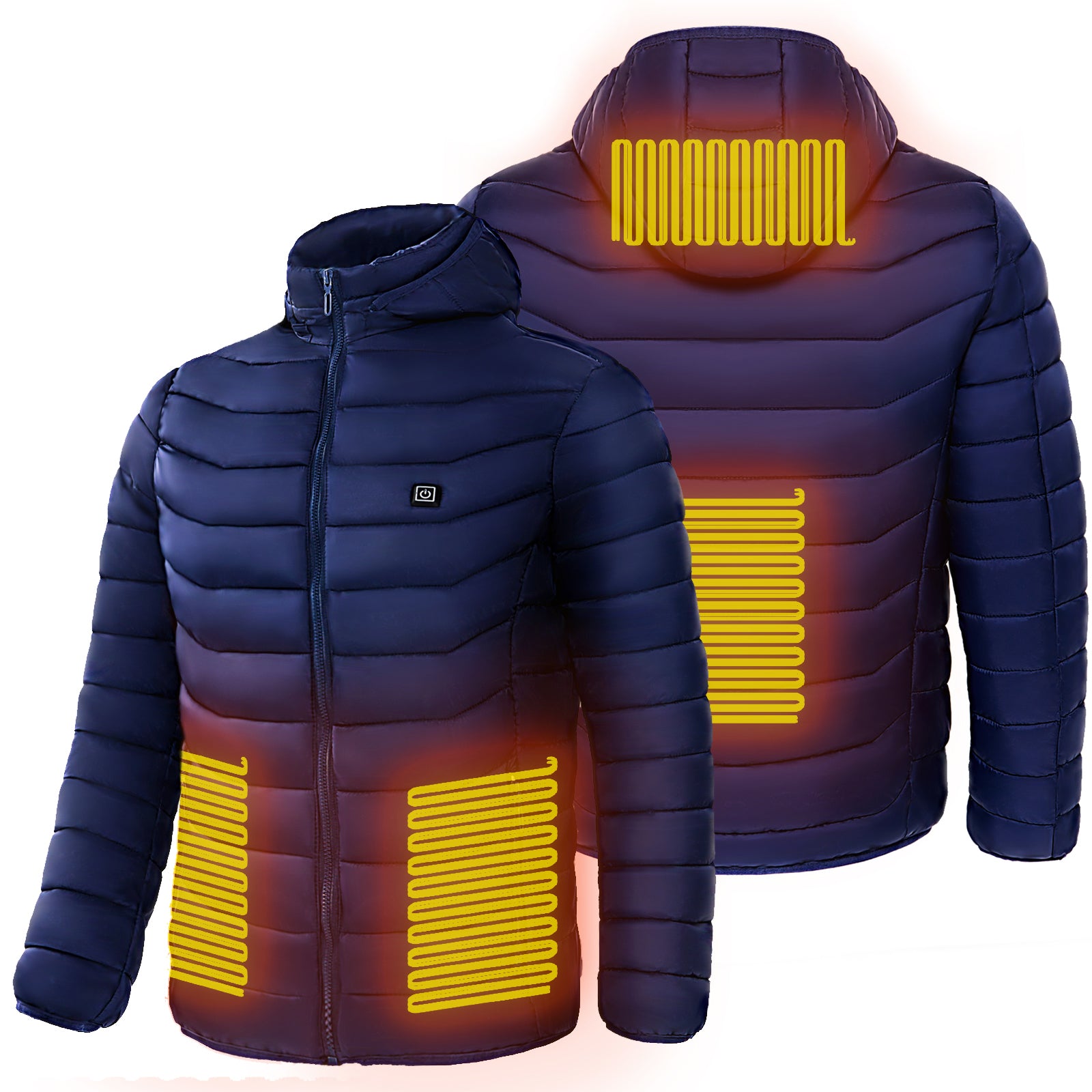 Chaqueta térmica eléctrica acolchada con capucha 9 zonas