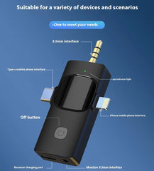 Micrófono inalámbrico 3 en 1 tecnología portátil recargable