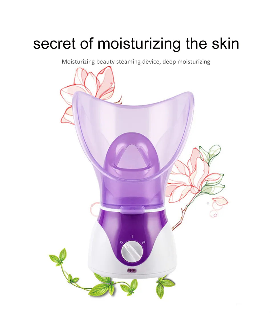Vaporizador facial eléctrico para limpieza por vapor en casa
