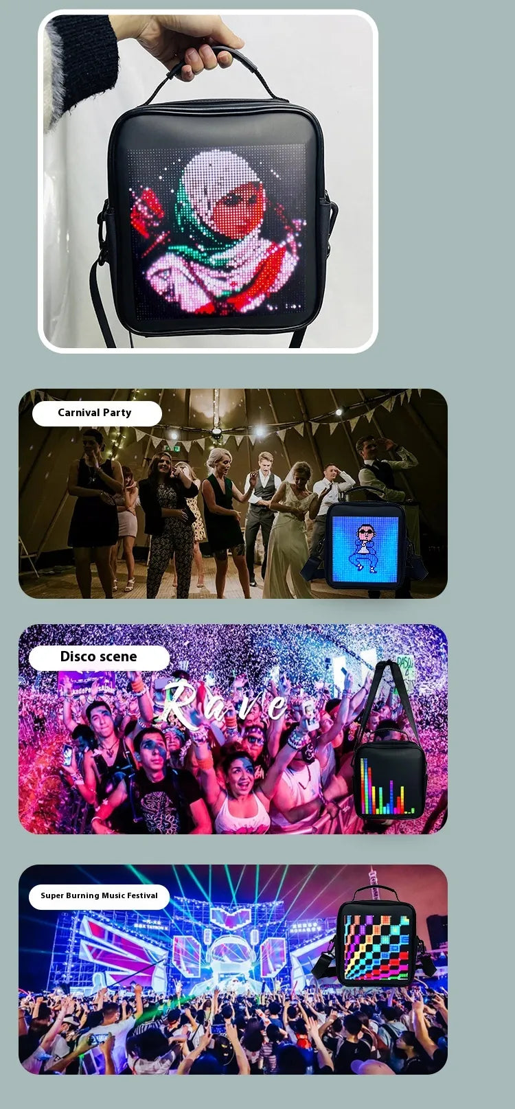 Mochila LED Cuadrada para Publicidad Móvil Exterior