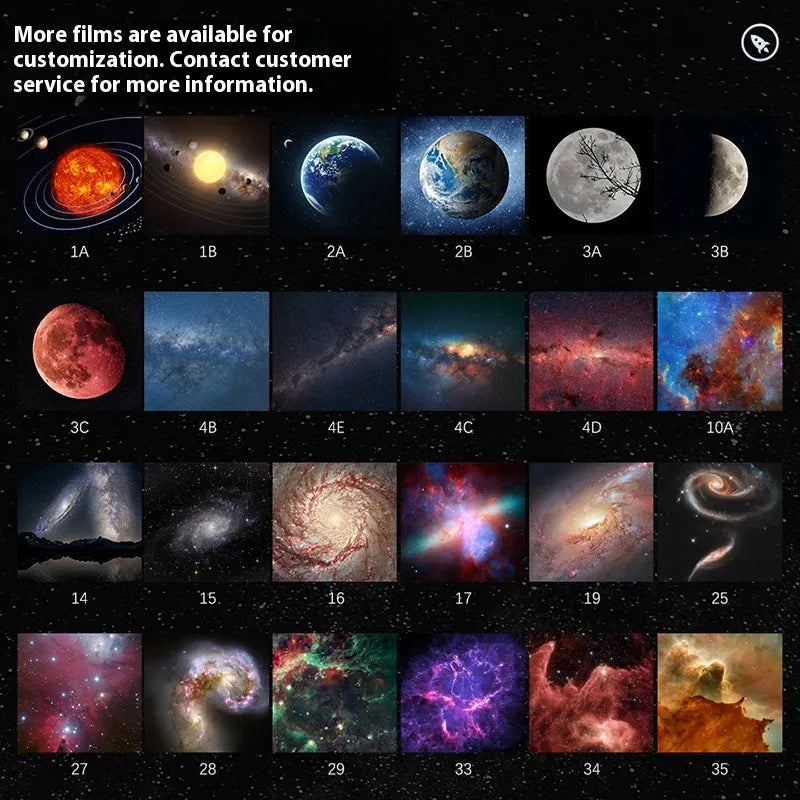 Lámpara proyectora galaxia cielo estrellado HD con 13 filtros