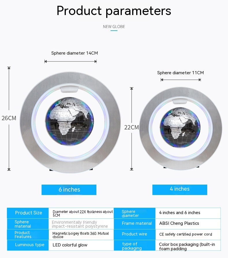 Globo Maglev O-Type con Iluminación LED y Rotación 360°
