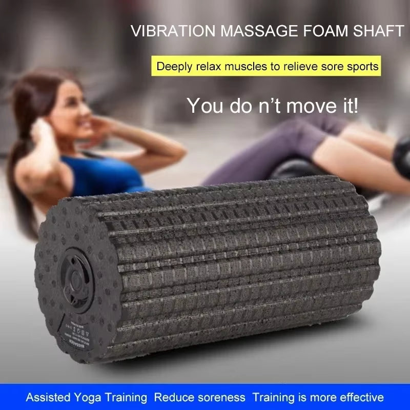 Rodillo De Espuma Para Yoga, Palo De Masaje Eléctrico Vibratorio De 4 Velocidades Para Relajación Muscular, Rodillo De Gatillo, Bloque De Ejercicio De Pilates Recargable