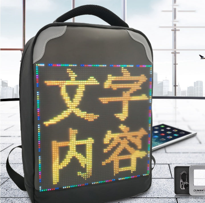 Mochila LED Publicitaria Animada DIY – Negro