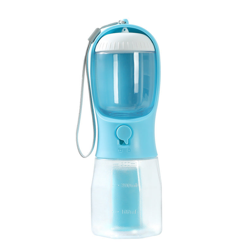 Botella portátil 3 en 1 para mascotas con agua y comida
