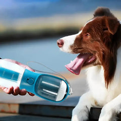 Botella portátil 3 en 1 para mascotas con agua y comida