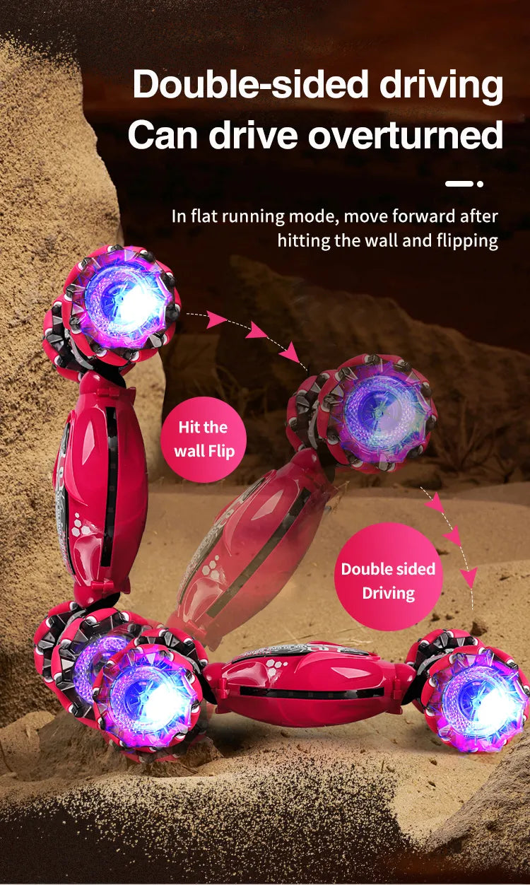 Coche RC acrobático 4WD con control por gestos y LED