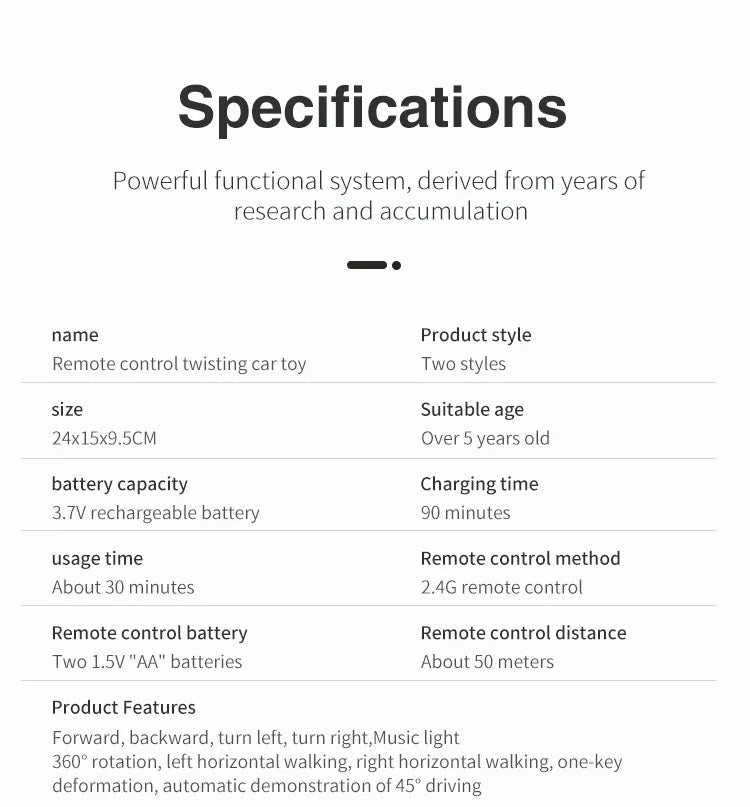 Coche RC acrobático 4WD con control por gestos y LED