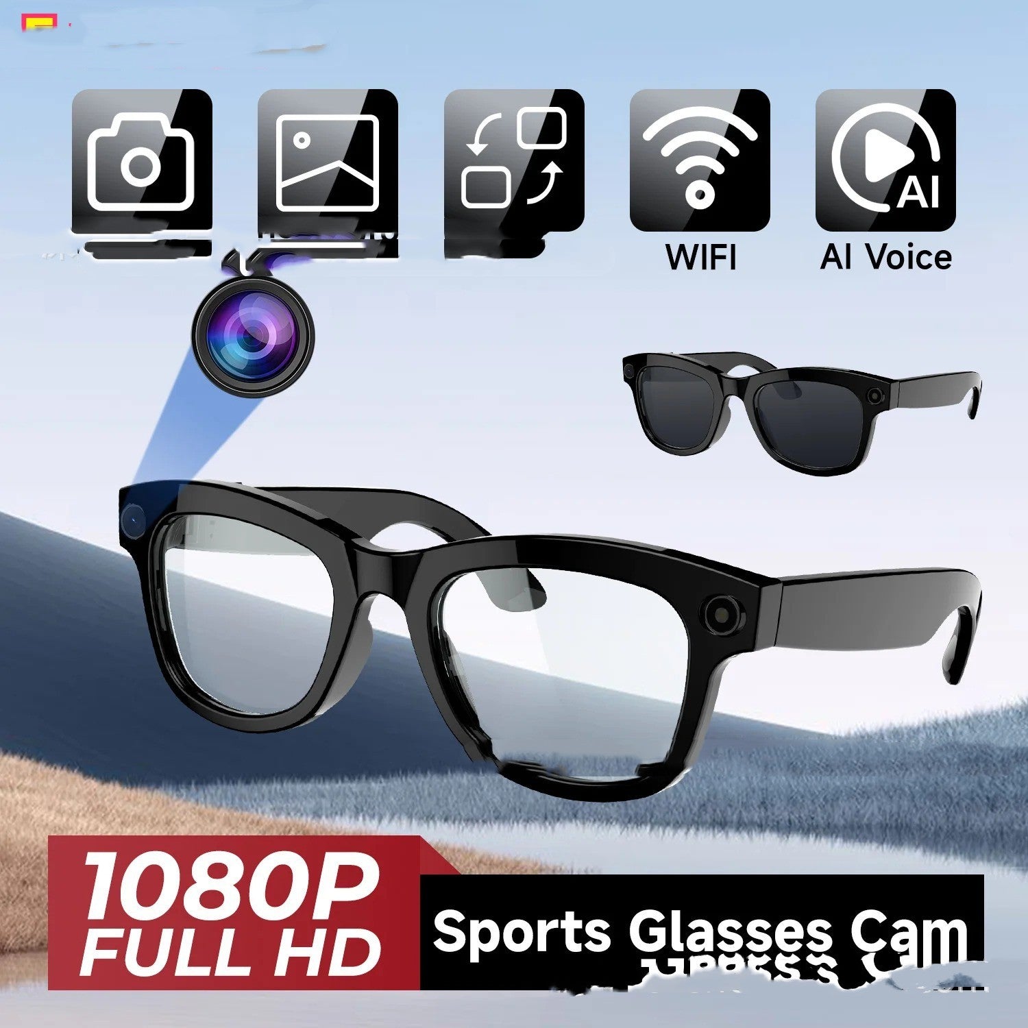 Gafas Inteligentes AI con Cámara HD y Control por Botón