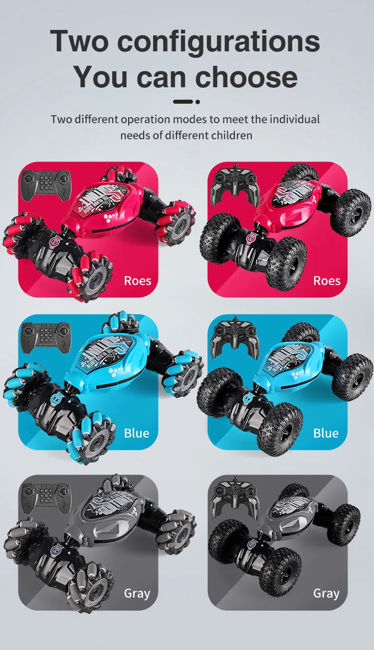 Coche RC acrobático 4WD con control por gestos y LED