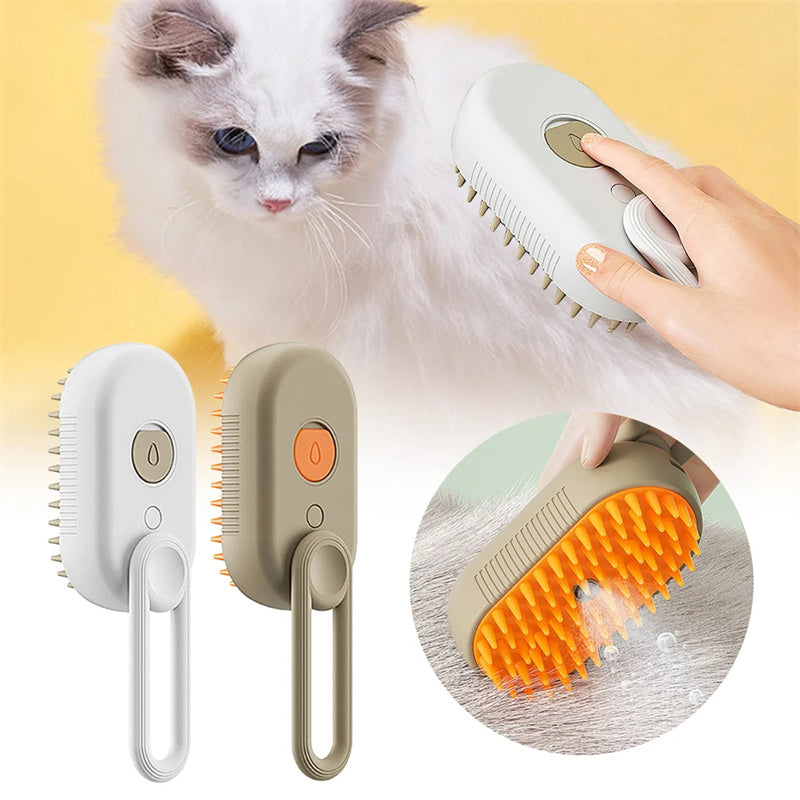 Cepillo eléctrico 3 en 1 con vapor para mascotas