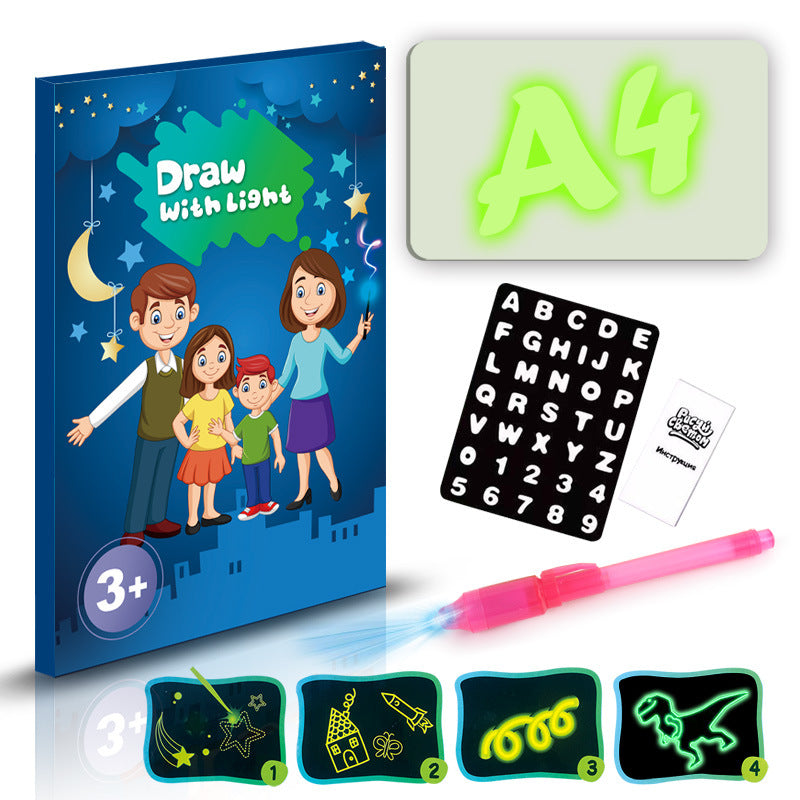 Tableta luminosa infantil para dibujar con luz 3D