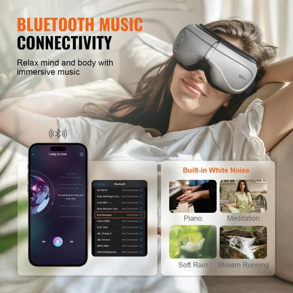 Masajeador Ocular Calefactable 5 Modos con Música 🎧