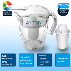 Jarra filtrante ALTHY 3.5L alcalina | Filtro mineralizador de 7 etapas