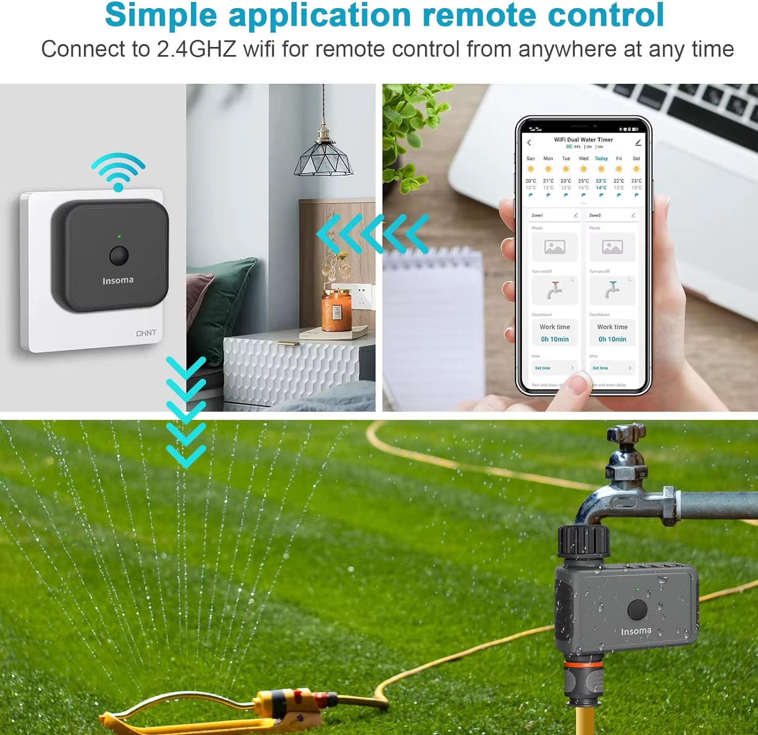 Temporizador De Riego Inteligente WiFi – Control Remoto Automático