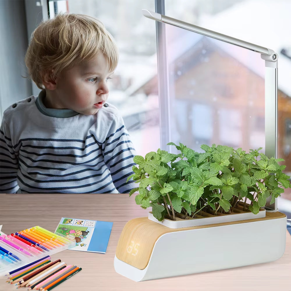 Jardín hidropónico inteligente MUCIAKIE | Sistema de cultivo interior LED 7 plantas