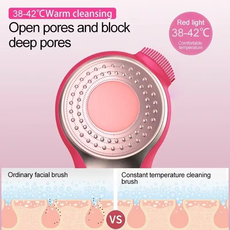 Cepillo facial eléctrico sónico con vibración y carga inalámbrica